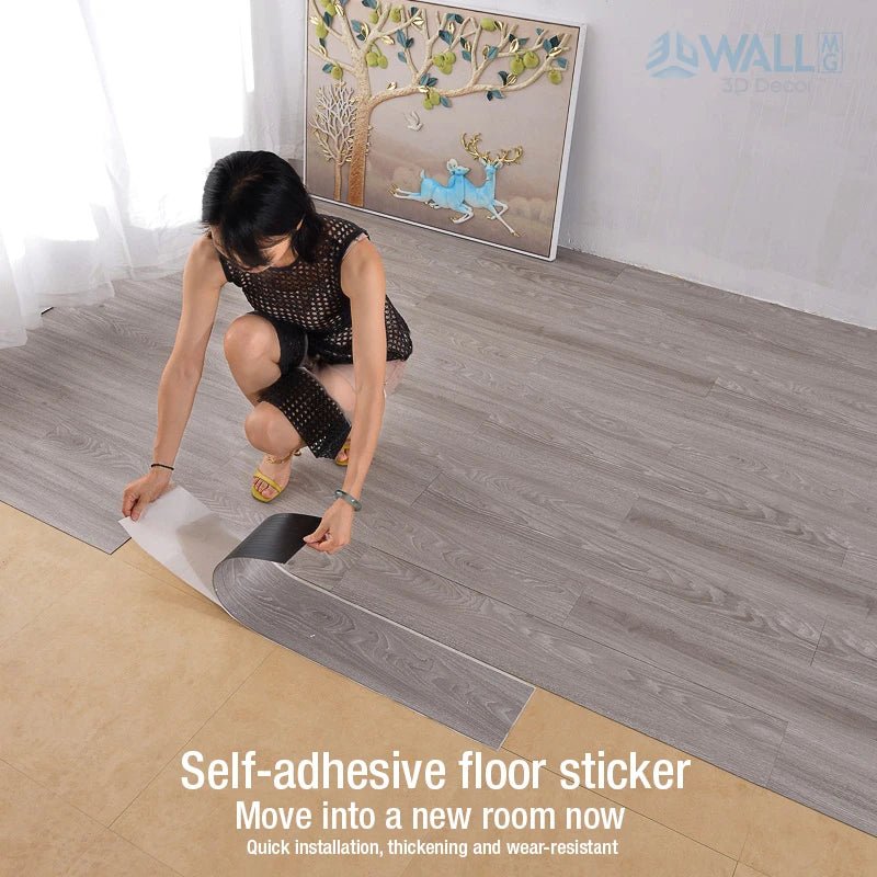 10 Miếng Dán Sàn PVC 3D Gỗ Dày Chống Thấm Bền Dễ Dán - Daisan Store