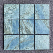 Gạch Hồ Bơi Mosaic Gốm Sứ Vân Đá Cẩm Thạch, Mô Phỏng Đá Tự Nhiên Xanh Bali Sukabumi, Bán Sỉ OEM Từ Nhà Máy