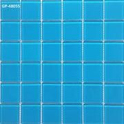 Gạch vuông màu xanh dương sáng, xếp thành lưới 6x6, viền trắng. Mã góc trên trái: GP-48055.