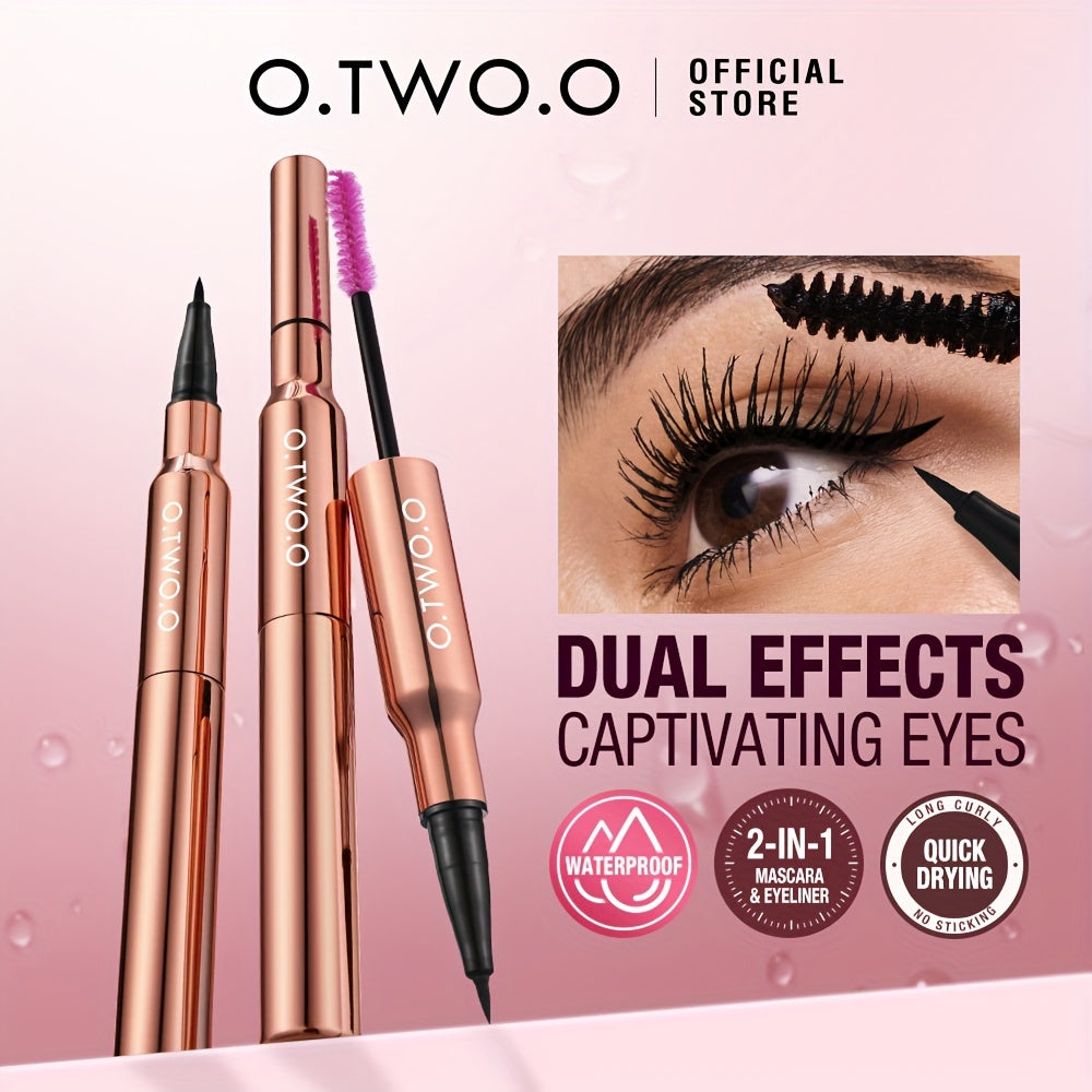 Mascara Eyeliner 2-trong-1 Chống Nước Matte Dày Cong