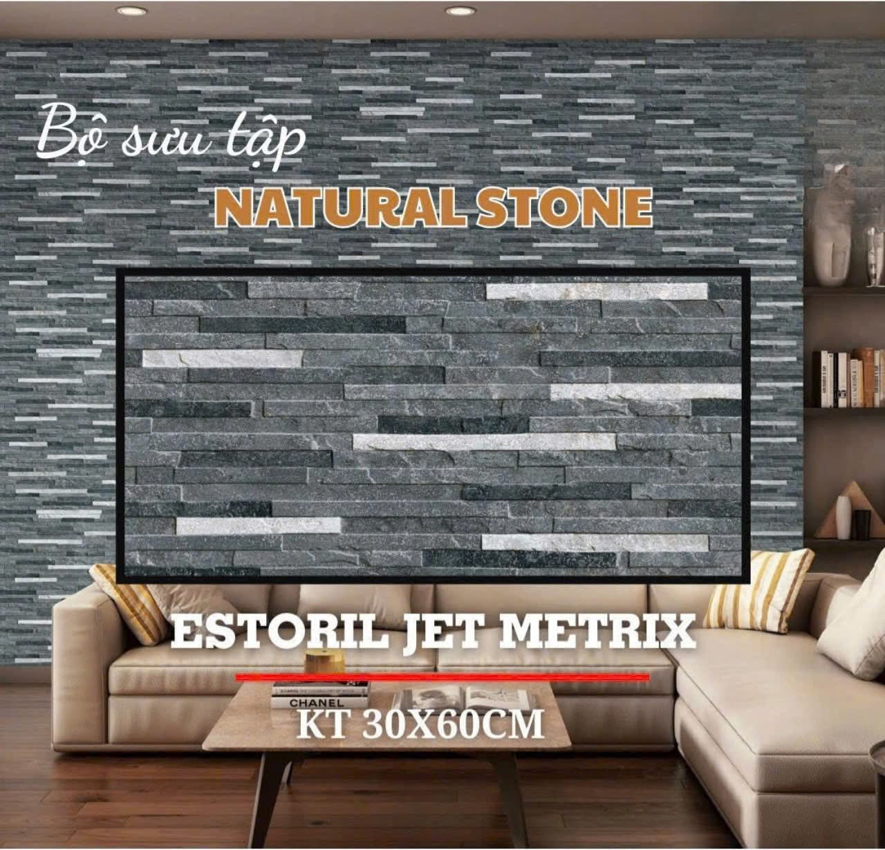 Gạch ốp tường giả đá 30x60cm