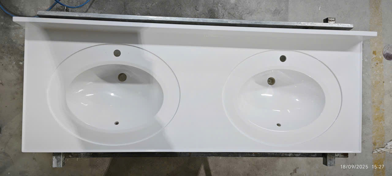 Chậu đôi Oval mã PS-6122OW KT 1549x559mm