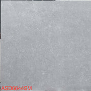 Gạch màu xám nhạt với hoa văn nhẹ, mã ASD6644SM màu đỏ ở góc dưới cùng bên trái.