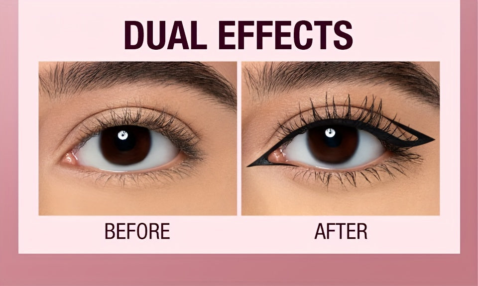 Mascara Eyeliner 2-trong-1 Chống Nước Matte Dày Cong