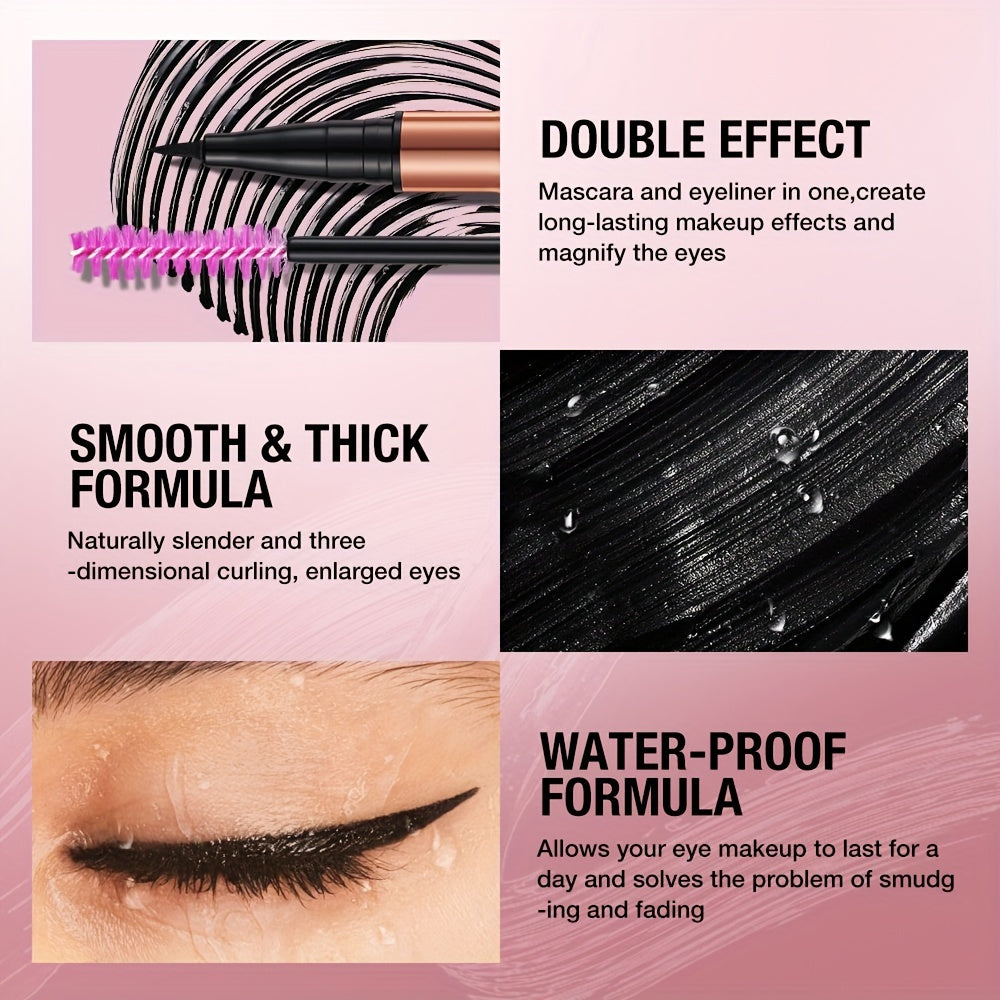 Mascara Eyeliner 2-trong-1 Chống Nước Matte Dày Cong