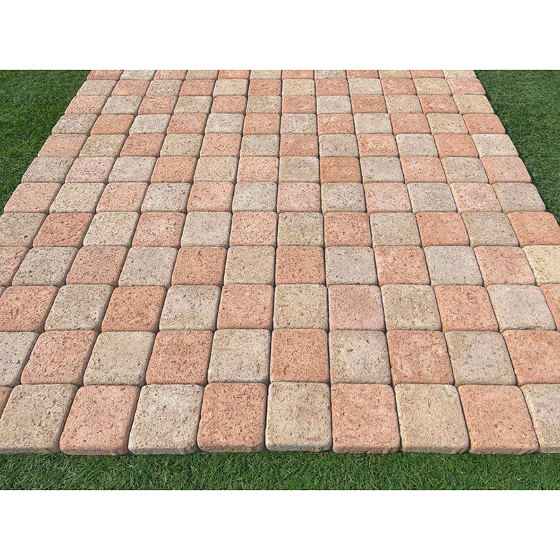 Gạch lát nền ngoài trời bê tông vân gạch hiện đại đa năng cổ điển hai màu Be Cam 98x98x30mm