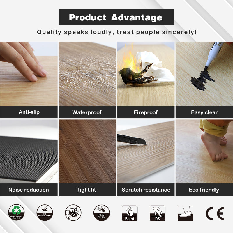 Nhà cung cấp sàn SPC Vinyl PVC Trung Quốc Vật liệu trang trí Sàn Vinyl trong nhà Với lớp phủ UV Hấp thụ âm thanh IXPE