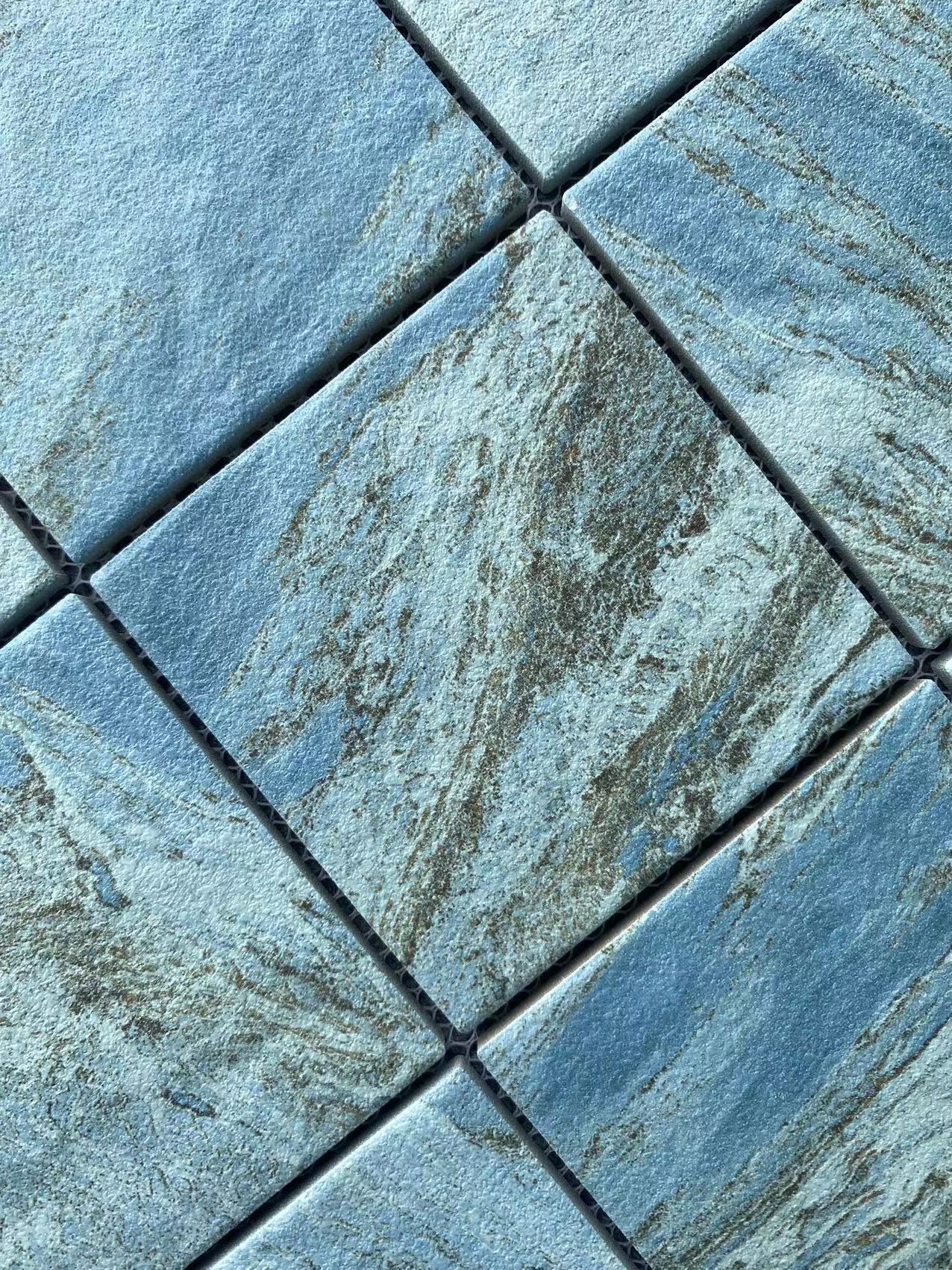 Gạch Hồ Bơi Mosaic Gốm Sứ Vân Đá Cẩm Thạch, Mô Phỏng Đá Tự Nhiên Xanh Bali Sukabumi, Bán Sỉ OEM Từ Nhà Máy