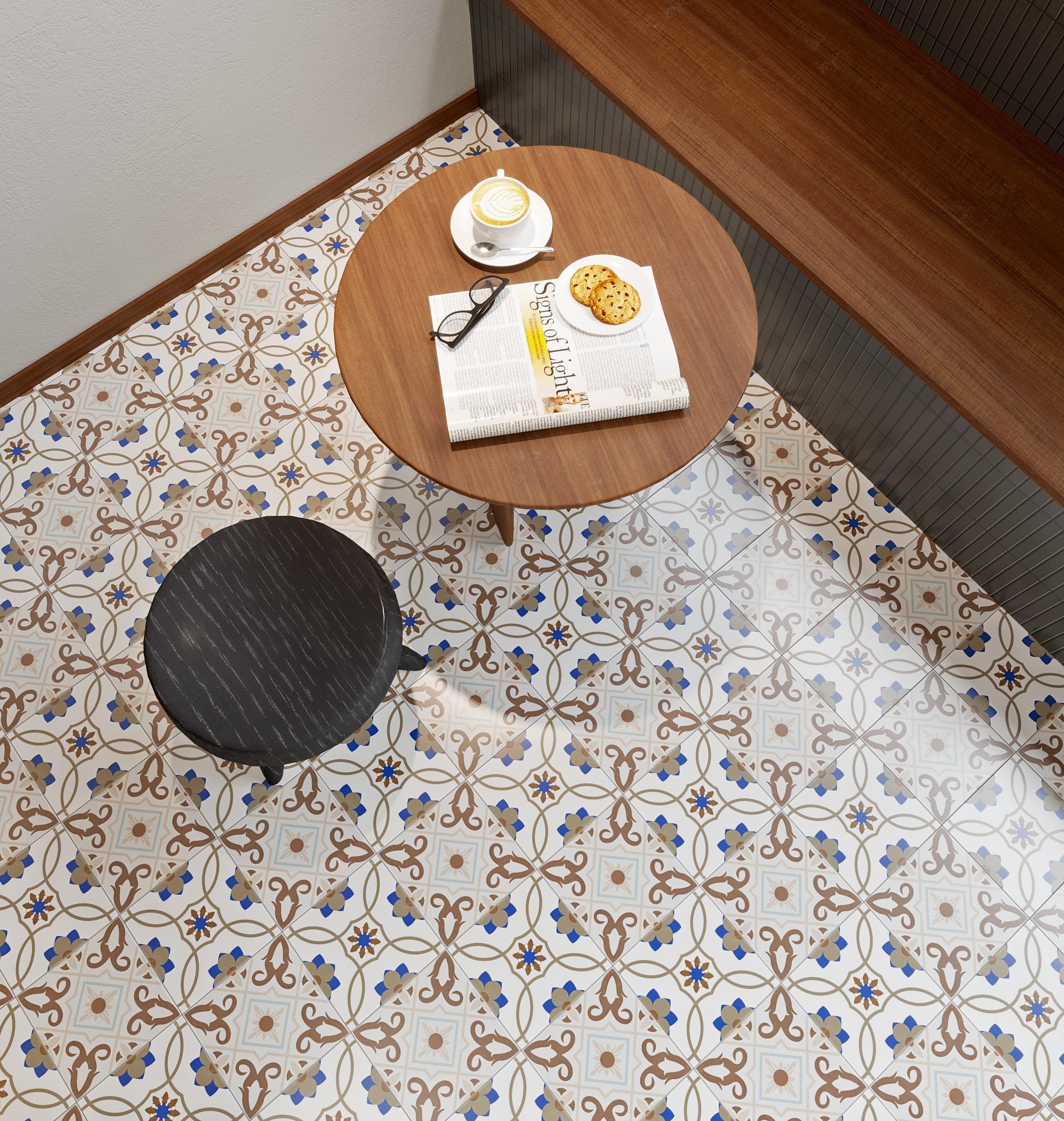 Gạch Lát Nền Sứ Bán Mờ Thỏ Trắng 200x200mm Thiết Kế Hiện Đại Vân Gạch Nung Dùng Cho Tường Nội Thất & Trường Học