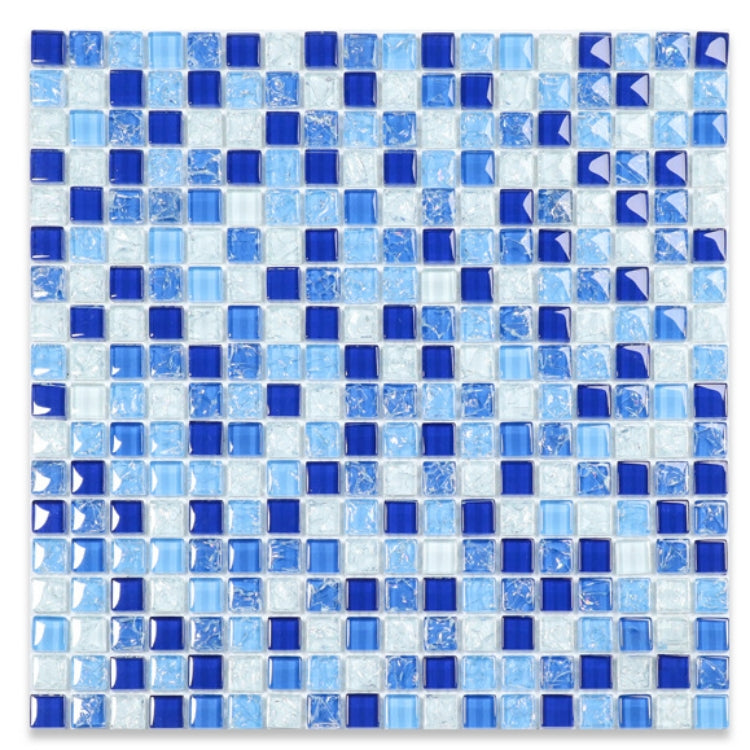 Bán Trực Tiếp Từ Nhà Sản Xuất Gạch Mosaic Kính Pha Lê Mới Màu Xanh Lam Cho Tường Nền Phòng Tắm