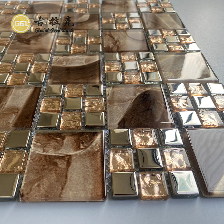Gạch ốp tường mosaic gương kính pha lê sang trọng và tinh tế dùng để trang trí tường nội thất, phòng và hồ bơi