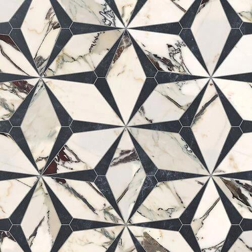 Gạch lát sàn và ốp tường đá tự nhiên, hoa văn mosaic đá cẩm thạch sang trọng tự nhiên cắt Waterjet, thiết kế phong cách hiện đại