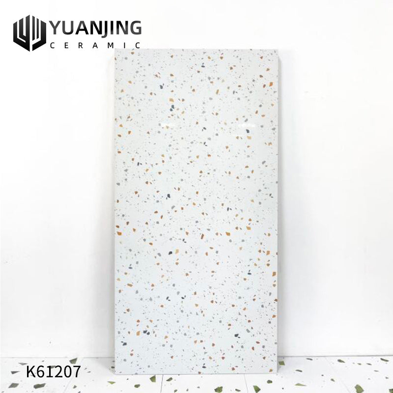 Gạch Sứ Bóng Họa tiết Terrazzo Tối giản Hiện đại 600x1200 Dùng cho Nhà hàng Khách sạn Homestay