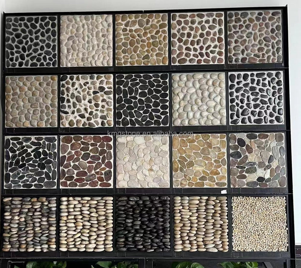 Sỉ Gạch Mosaic Lát Sàn Sỏi Đá Cẩm Thạch Hình Dạng Bất Định Dùng Trong Nhà/Ngoài Trời, Chất Liệu Đá Tự Nhiên Đánh Bóng