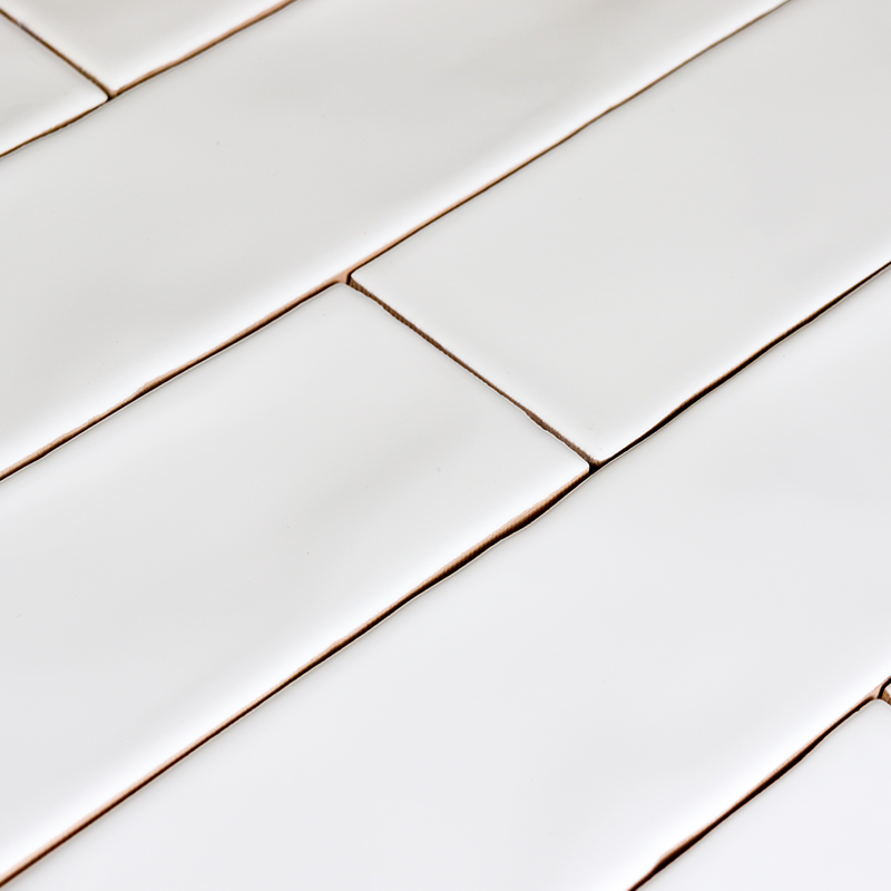 Gạch ốp tường gốm sứ màu trắng cạnh lượn sóng 75x300mm dành cho Trang trí nhà cửa & Thiết kế nội thất