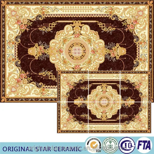 Thảm Gạch Vàng Hiện Đại 1600x2400mm Cho Sảnh