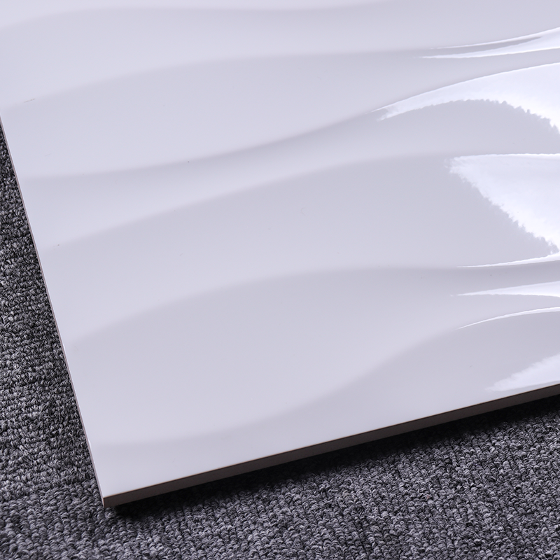 Gạch ốp tường men sứ trắng bóng vân sóng 12X24 Inch 300X600