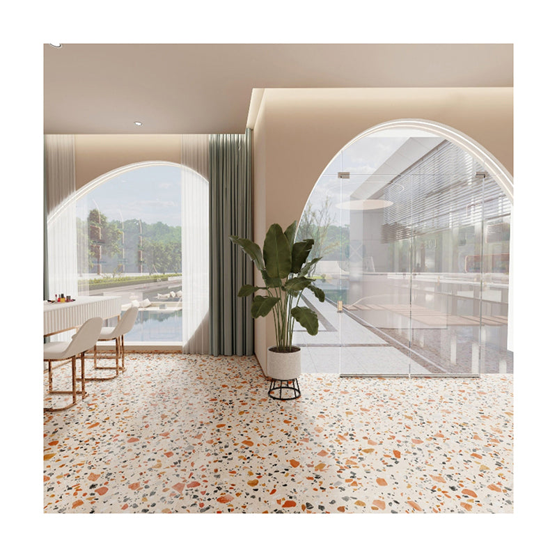Gạch Sứ Terrazzo Mờ Phong Cách Cổ Điển và Độc Đáo Với Đế Gốm Toàn Bộ, Bề Mặt Men Chạm Khắc Tinh Xảo