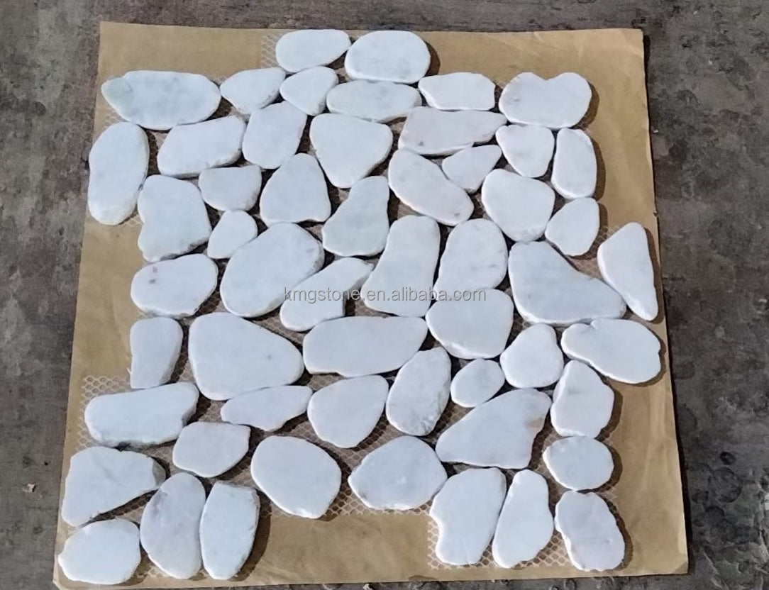 Sỉ Gạch Mosaic Lát Sàn Sỏi Đá Cẩm Thạch Hình Dạng Bất Định Dùng Trong Nhà/Ngoài Trời, Chất Liệu Đá Tự Nhiên Đánh Bóng