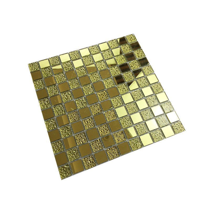 Gạch Mosaic Kính Tráng Gương Hình Kim Cương Vát Cạnh Màu Bạc Trừu Tượng Ốp Bếp Phòng Khách