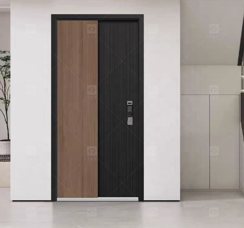 Cửa An Toàn Chính Lối Vào Bên Ngoài Thiết Kế Hiện Đại Cao Cấp Tùy Chỉnh Bán Chạy Trang Trí Thời Trang Dùng Ngoài Trời
