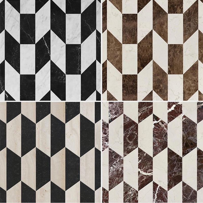 Gạch lát sàn và ốp tường đá tự nhiên, hoa văn mosaic đá cẩm thạch sang trọng tự nhiên cắt Waterjet, thiết kế phong cách hiện đại