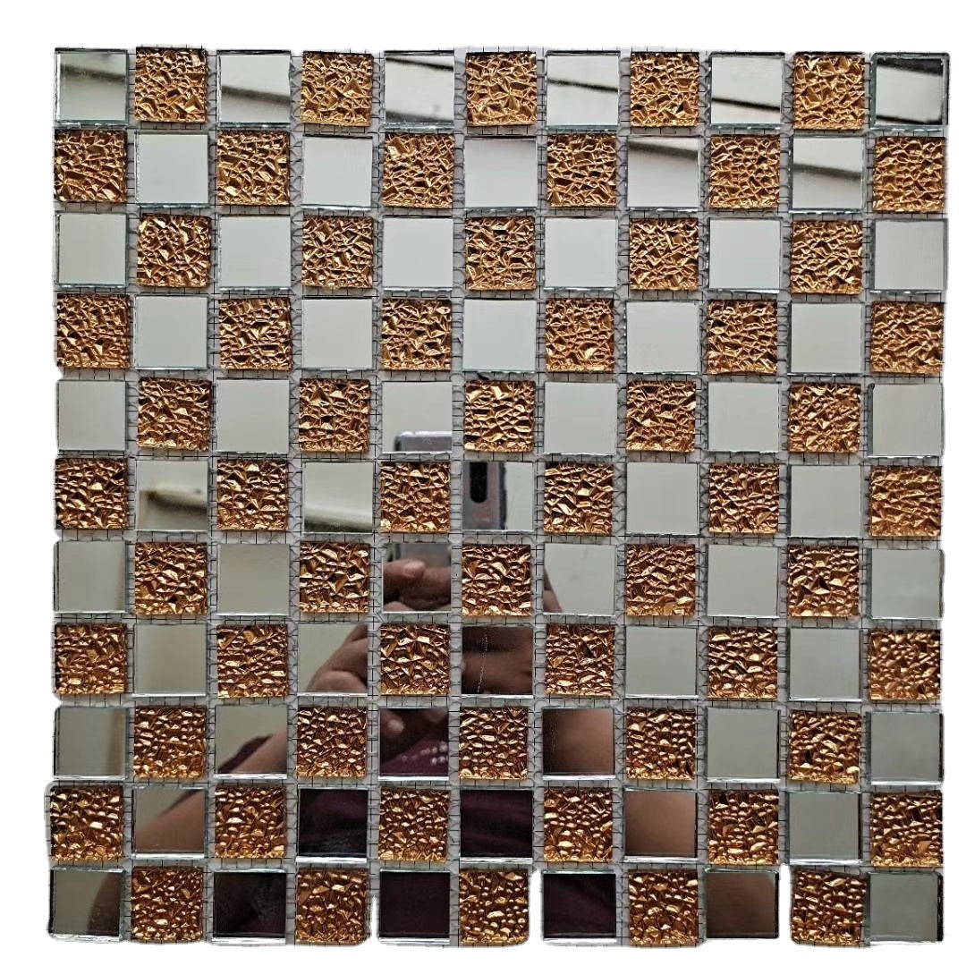 Mosaic Vuông Kính Trang Trí Họa Tiết Chất Lượng Cao Ốp Tường