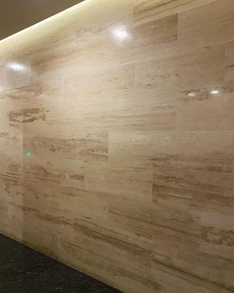 Gạch Ốp Cẩm Thạch Travertine Beige Thanh Lịch