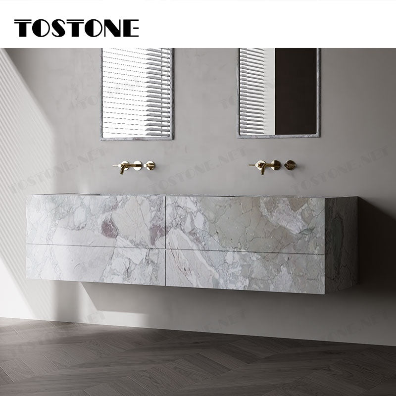 Tostone Bàn trang điểm đá cẩm thạch Monet sang trọng, bền bỉ, cao cấp