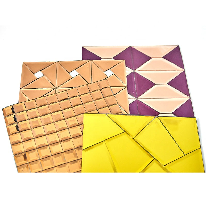 Gạch kính mosaic pha lê vàng óng Gạch mosaic kính gương màu vàng Giá xuất xưởng