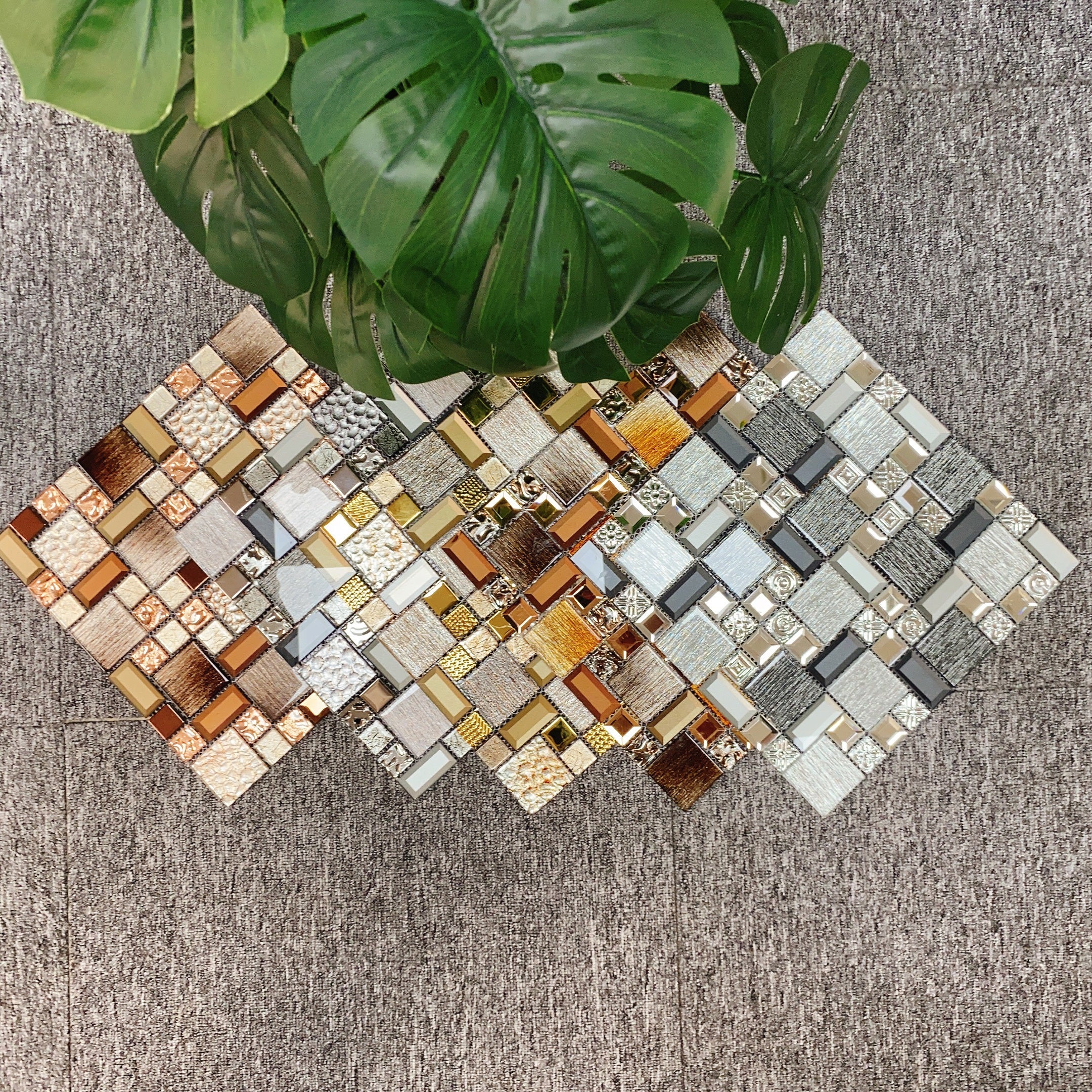 Gạch Mosaic Kính Hoa Văn Công Nghiệp Ốp Tường Bếp, Gạch Mosaic Trang Trí Nhà Cửa Giá Rẻ, Gạch Viền Bếp