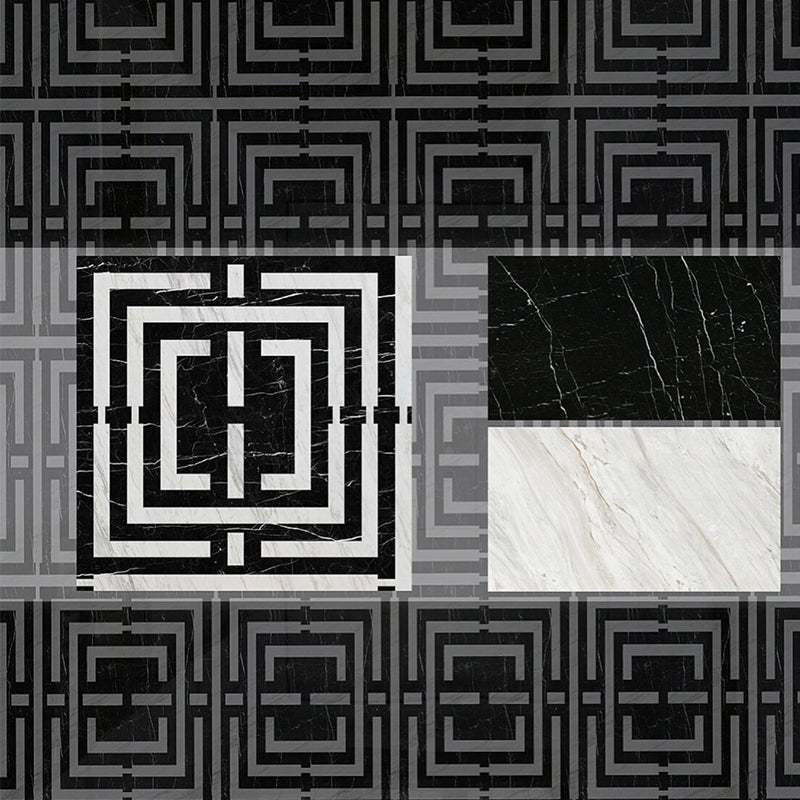 Gạch lát sàn và ốp tường đá tự nhiên, hoa văn mosaic đá cẩm thạch sang trọng tự nhiên cắt Waterjet, thiết kế phong cách hiện đại