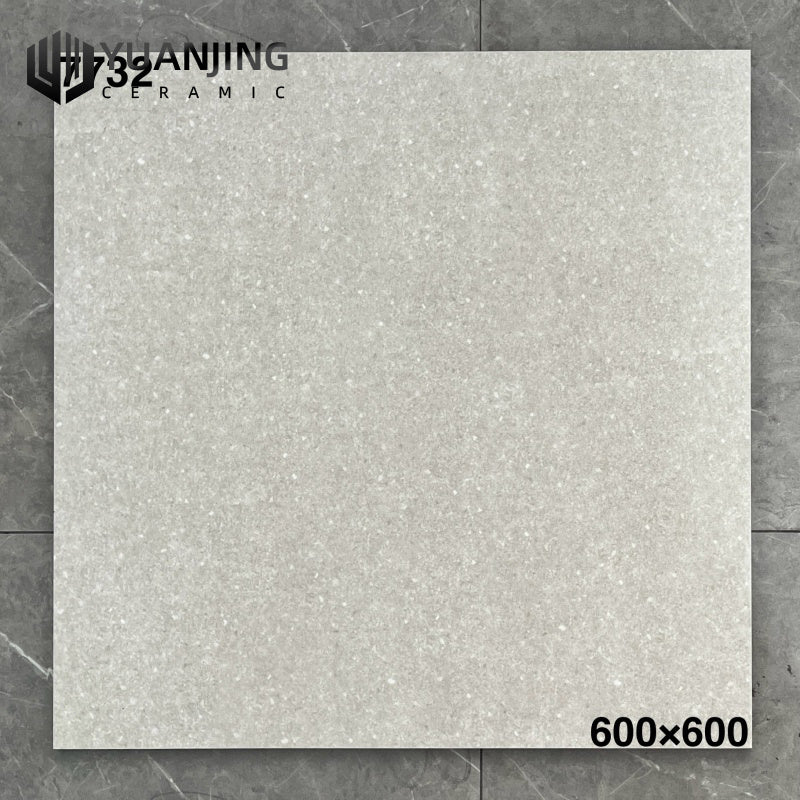 Gạch Porcelain Cao cấp 600x600mm Bề mặt mờ, Phong cách Terrazzo hiện đại vân đá Cẩm thạch, dùng lát sàn phòng khách, phòng tắm