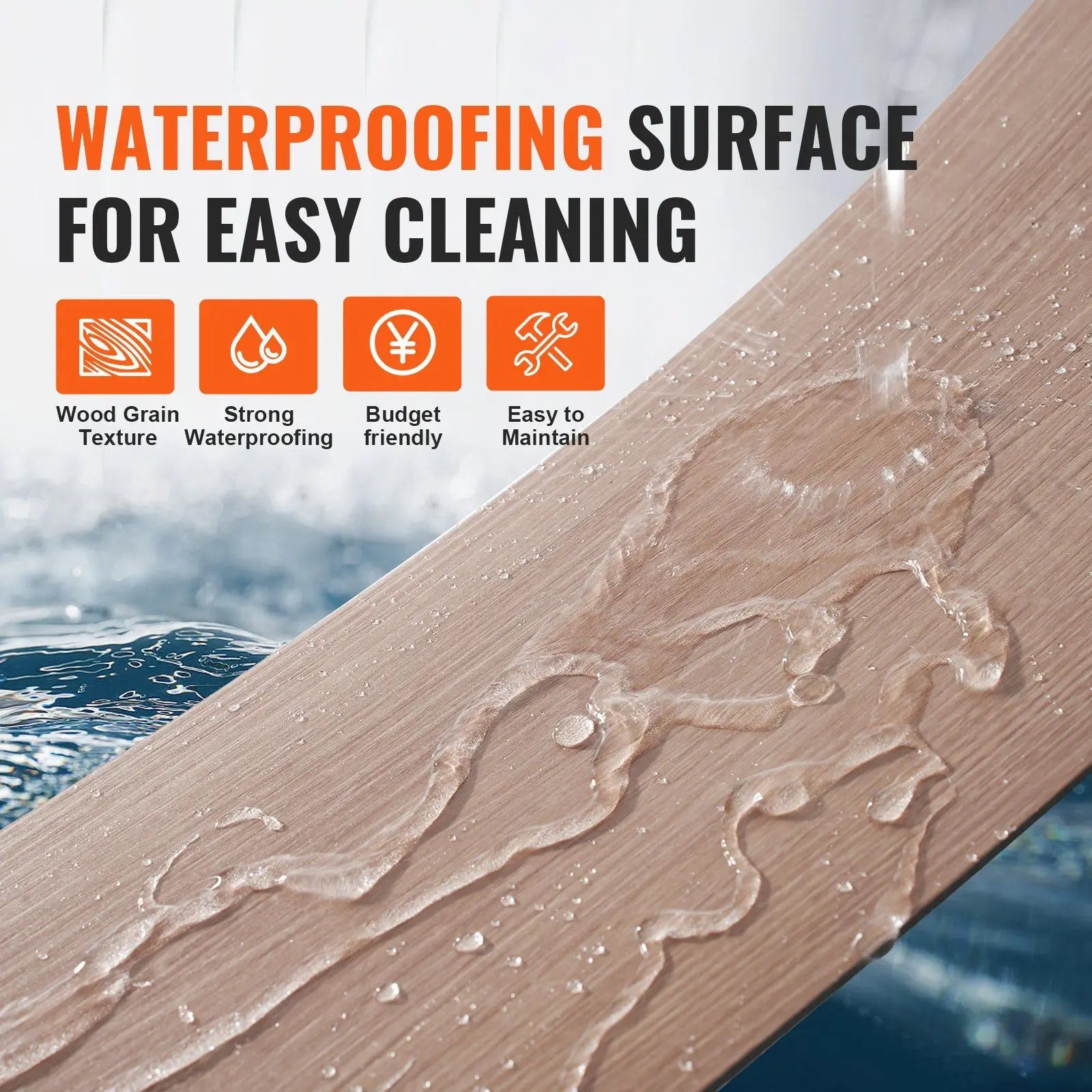 Self-Adhesive 36 X 6 Inch Vinyl Floor Tiles 2.5mm Thick Peel Stick Design Natural Wood Grain for Kitchen Dining Room Easy Home