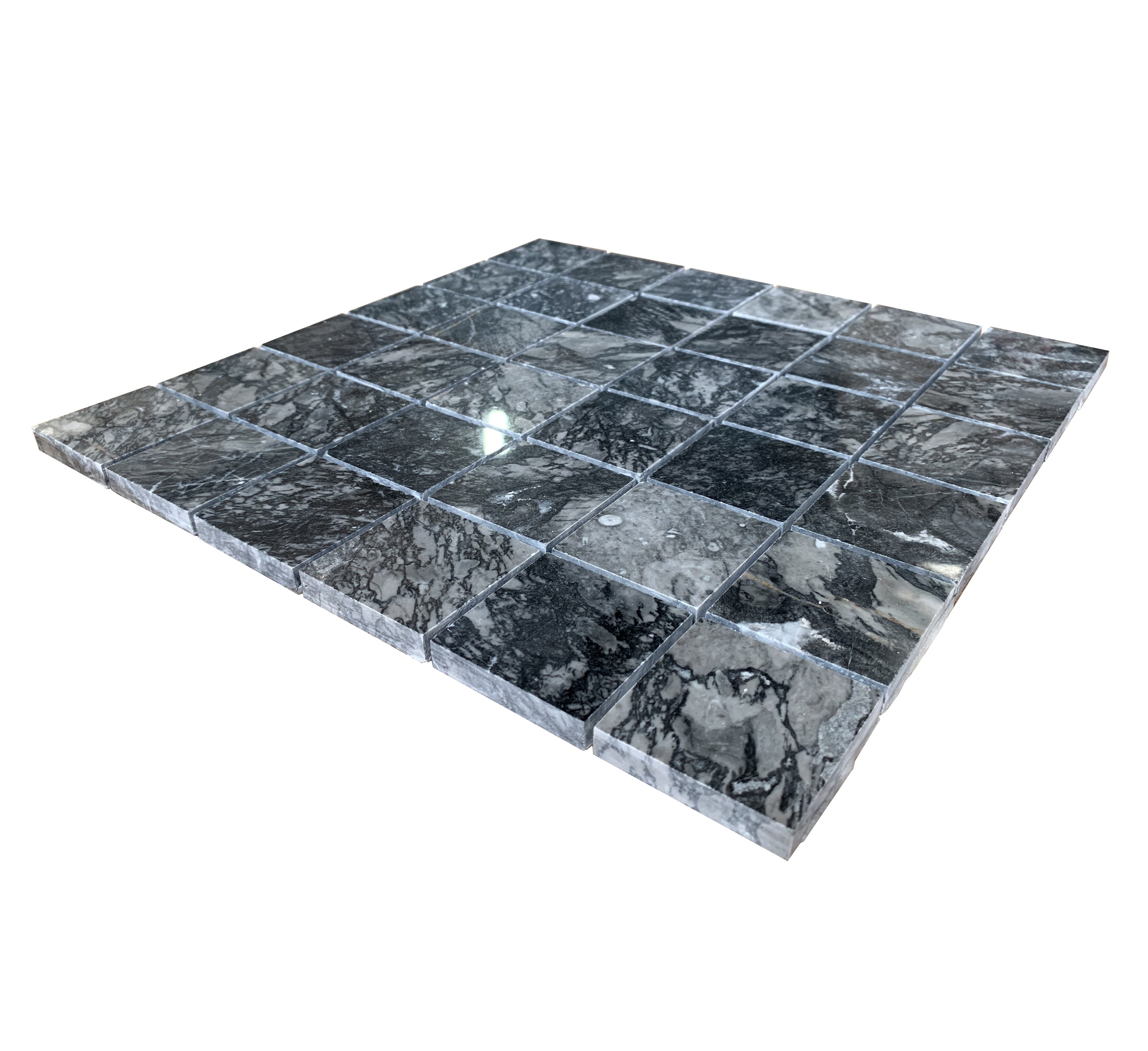 Gạch Mosaic Đá Cẩm Thạch Đen Vân Sữa Chất Lượng Cao 48 X 48 Đá Tự Nhiên Bán Sỉ Nhà Cung Cấp Tốt Nhất Việt Nam Họa Tiết Vuông Biệt Thự Hiện Đại