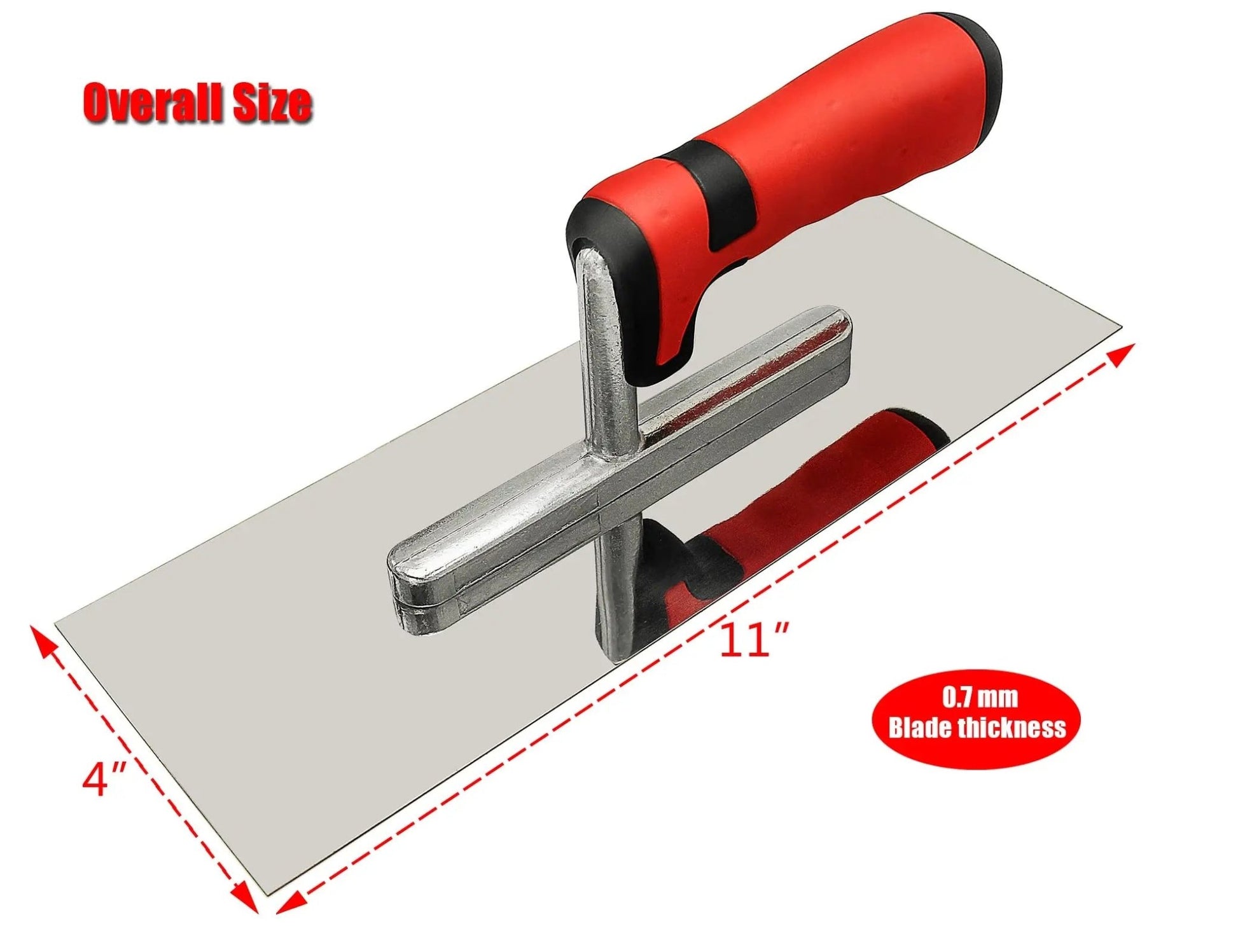 Bay trát xi măng cán tay cầm mềm bằng thép không gỉ 11" x 4" - Daisan Store