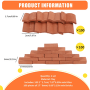 Bộ 200 Viên Gạch Mini & Ngói Mô Hình DIY Nhà Búp Bê - Daisan Store
