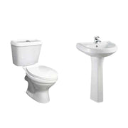 Bộ chậu rửa mặt bằng gốm sứ kết hợp phòng tắm màu trắng giá rẻ Medyag - Daisan Store