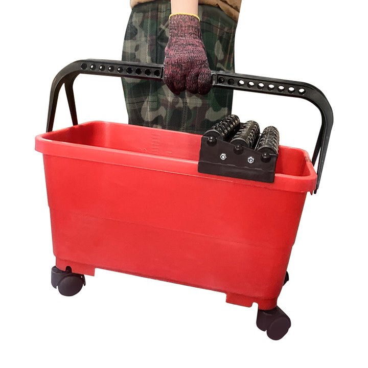 Bộ dụng cụ vệ sinh mạch vữa gạch với xô nhựa 24L, lưới, miếng bọt biển và con lăn đôi - Daisan Store