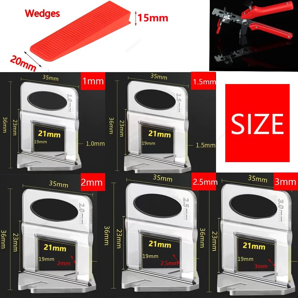 Bộ Kẹp Căn Chỉnh Gạch 25 - 1200PCS Dụng Cụ Lát Sàn - Daisan Store