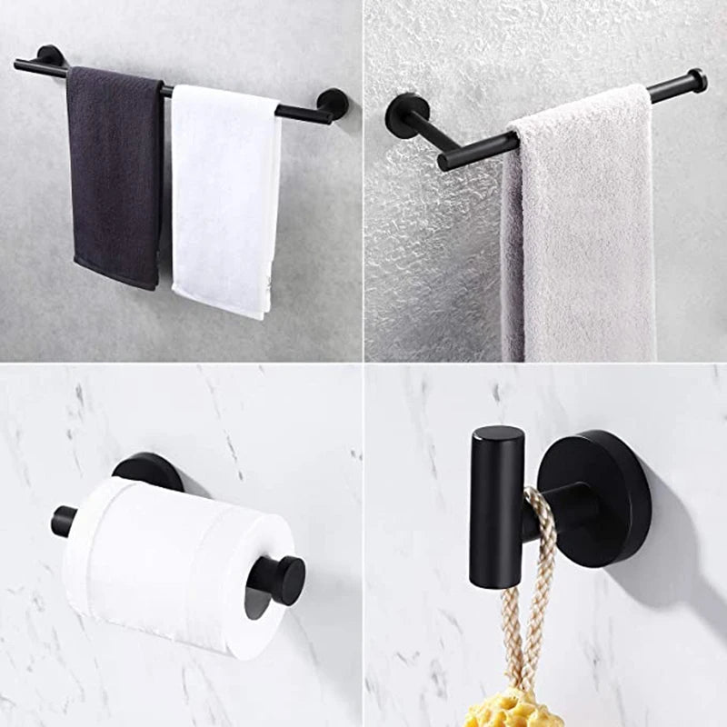 Bộ Phụ Kiện Nhà Tắm Đen Gắn Tường Inox Chống Gỉ - Daisan Store