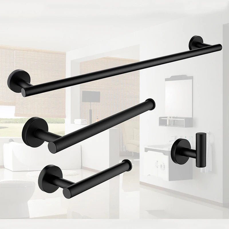 Bộ Phụ Kiện Nhà Tắm Đen Gắn Tường Inox Chống Gỉ - Daisan Store