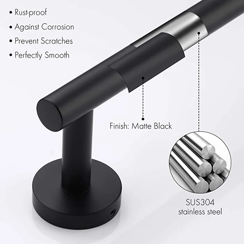 Bộ Phụ Kiện Nhà Tắm Đen Gắn Tường Inox Chống Gỉ - Daisan Store
