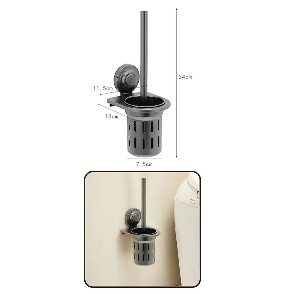 Bộ Phụ Kiện Tắm Xám - Giá Treo Khăn & Kệ Hút Chân Không - Daisan Store