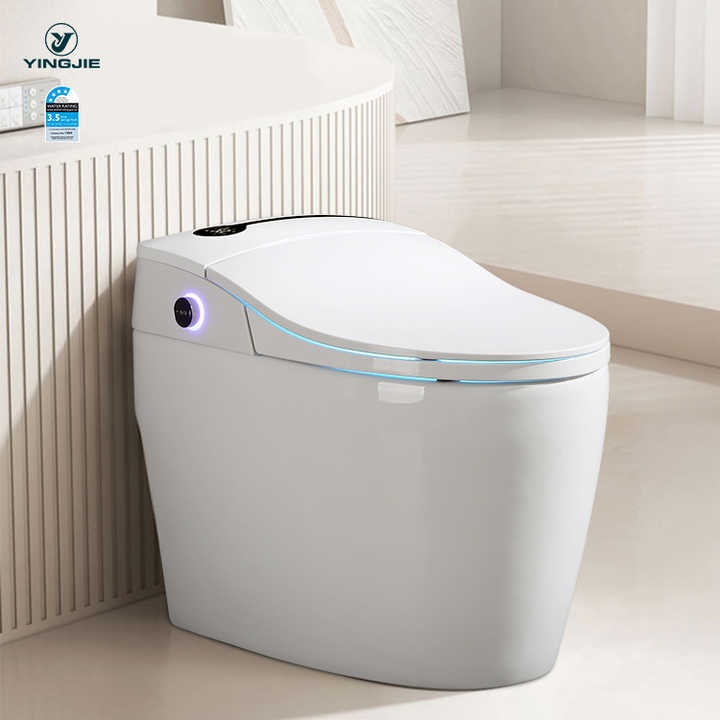Bồn cầu điện tử Nhật Bản hình vuông tự động, bồn cầu gốm sứ một khối Nhật Bản - Daisan Store