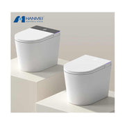 Bồn cầu sứ một khối không vành, ngắn 520mm chất lượng cao, xả rửa được - Daisan Store