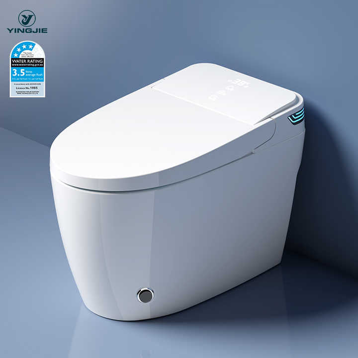 Bồn cầu thông minh một khối kiểu dáng hiện đại bằng sứ, tự động xả nước, nắp ngồi điện - Daisan Store