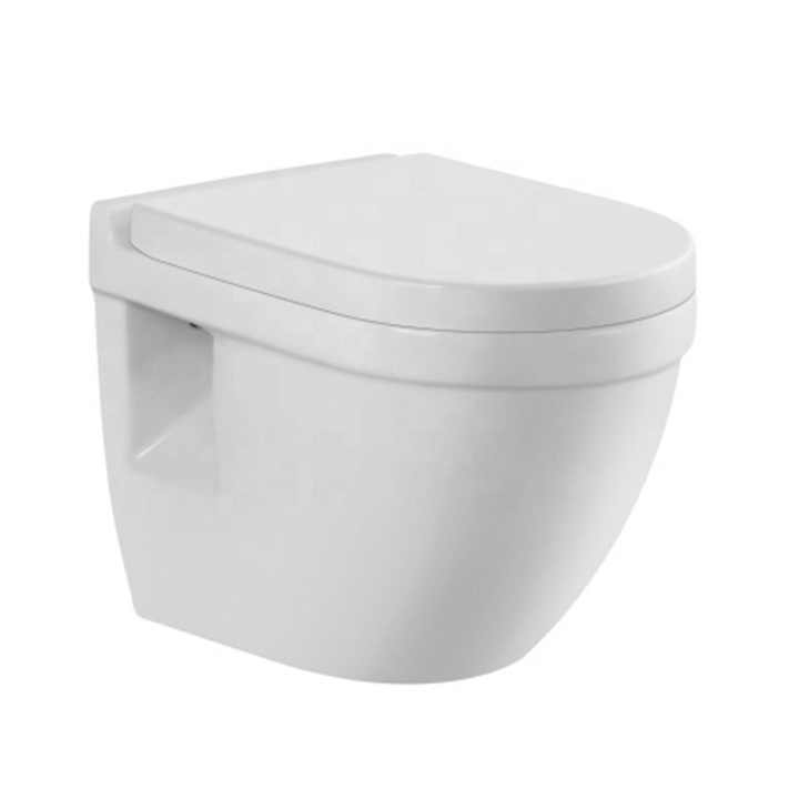 Bồn cầu treo tường bằng gốm hình tròn thiết kế hiện đại cho phòng tắm không vành - Daisan Store