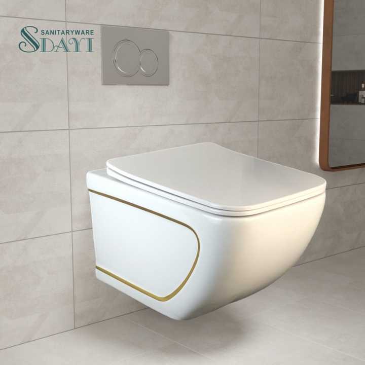 Bồn cầu treo tường SDAYI màu trắng đơn giản và đẹp mắt dành cho phòng tắm khách sạn - Daisan Store