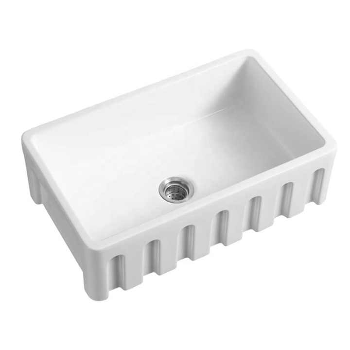 Bồn rửa bát đơn bằng gốm sứ Farmhouse cỡ lớn 33 inch màu trắng có sẵn tại Hoa Kỳ - Daisan Store